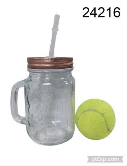 Imagen de FRASCO DE VIDRIO C/ASA TAPA DE ACERO Y BOMBILLA 12.25